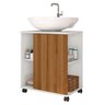 Gabinete Banheiro para Lavatorio Pia de Coluna Tokio Branco com Nature - Potenza - 2