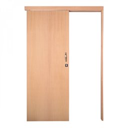 Kit Porta de Madeira Correr Lisa Direita 213cmx80,5cmx12cm PE91 Esel - 1