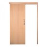 Kit Porta de Madeira Correr Lisa Direita 213cmx80,5cmx12cm PE91 Esel - 1