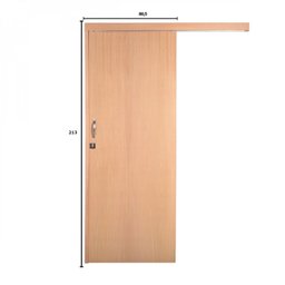 Kit Porta de Madeira Correr Lisa Direita 213cmx80,5cmx12cm PE91 Esel - 3