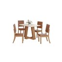 Ver imagem 1 de Mesa Jantar Lins 120 4 Cadeiras Mila Plus Caramelo - Henn