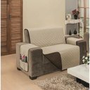 Ver imagem 2 de Protetor Impermeável Para Sofá 2 Lugares Dupla Face - Tabaco