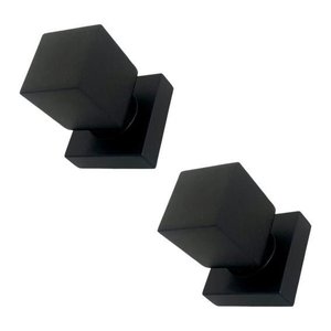 Kit 2 Acabamento Quadrado Preto Fosco Registro Metal Padrão Deca