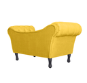Ver imagem 3 de Sofá Recamier Recepção Decorativo 02 Lugares Londres Suede Amarelo - Incasa Decor