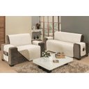 Ver imagem 2 de Protetor Impermeável Sofá 2/3 Lugares Dupla Face - Káqui