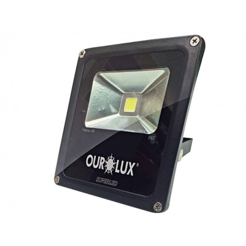 Refletor LED Slim 100W Ourolux Bivolt 6500K Preto - 1