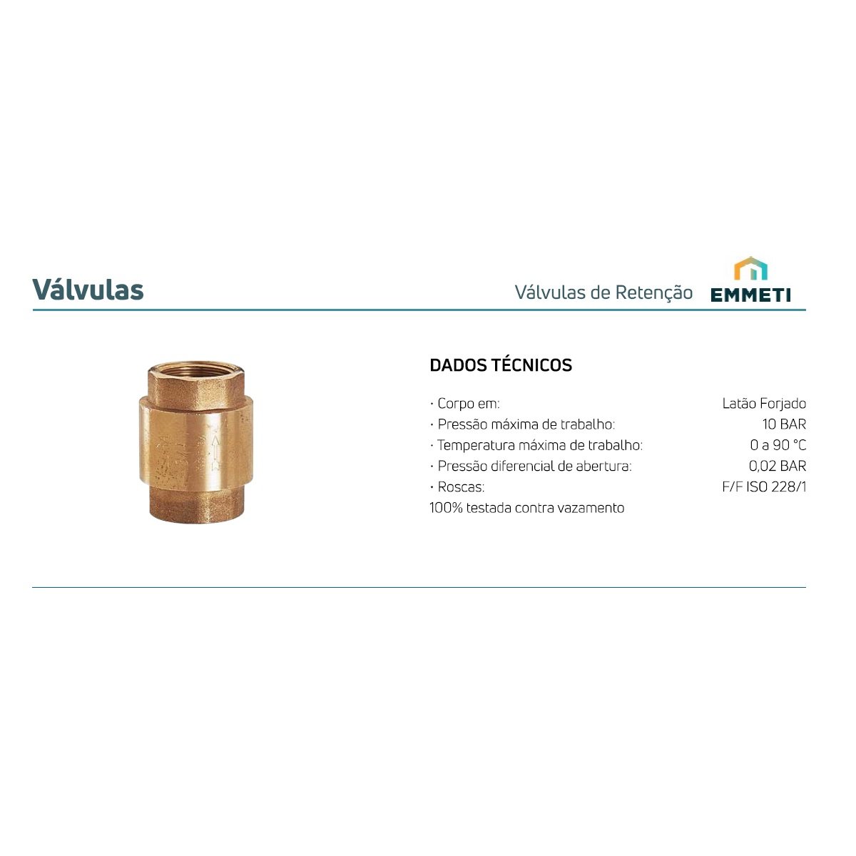 Válvula De Retenção Vertical 3 Pn10 - Fiv - Emmeti - 3