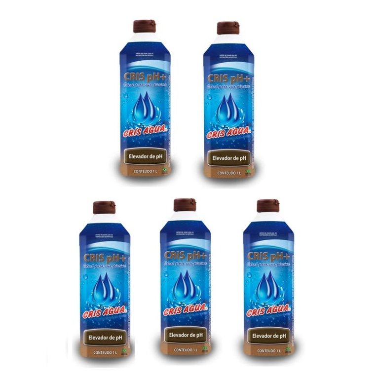 Kit 5 Elevador de Ph Cris Água Neutralizador de Acidez 1lt