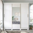 Ver imagem 5 de Guarda Roupa Armário Roupeiro Casal MDF 3 Portas de Correr 4 Gavetas 6 Prateleiras Quarto Branco