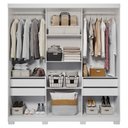 Ver imagem 4 de Guarda Roupa Armário Roupeiro Casal MDF 3 Portas de Correr 4 Gavetas 6 Prateleiras Quarto Branco