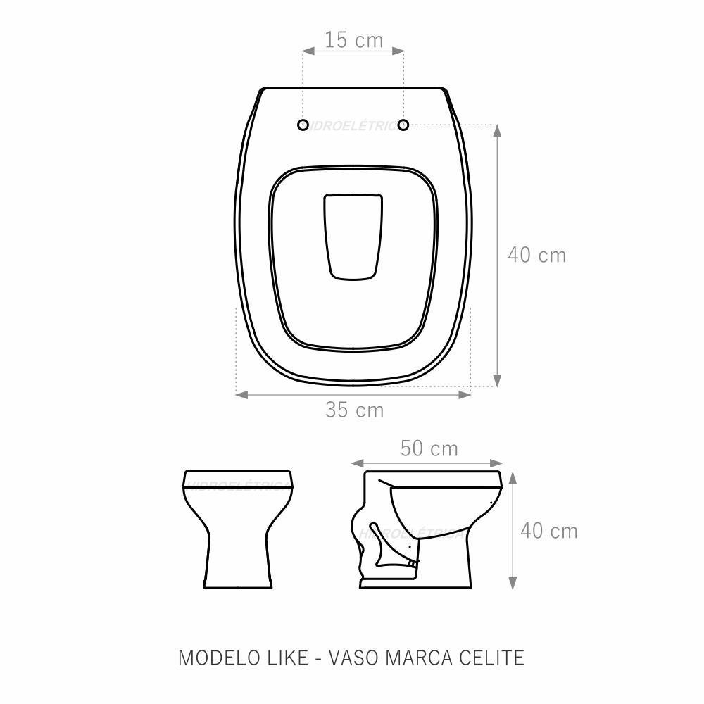 Assento Sanitário Celite Like Cinza Almofadado | Impermeável - 2