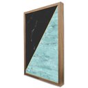 Ver imagem 4 de Quadro Decorativo Geométrico Mármore Preto e Azul em Moldura Caixa Tacolado Moldura Trad 1cm Preta C