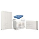 Ver imagem 1 de Quarto de Bebê Zaki e Berço Americano Danny Branco Acetinado com Colchão Ortobom - Reller