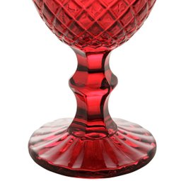 Cj 6 Taças Vidro P/ Água Vinho Bebidas Greek Vermelho 345ml - 5