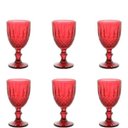 Ver imagem 1 de Cj 6 Taças Vidro P/ Água Vinho Bebidas Greek Vermelho 345ml