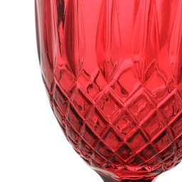 Cj 6 Taças Vidro P/ Água Vinho Bebidas Greek Vermelho 345ml - 3