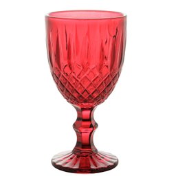 Cj 6 Taças Vidro P/ Água Vinho Bebidas Greek Vermelho 345ml - 2