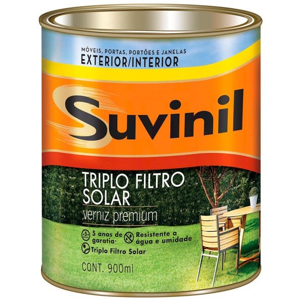 Verniz Suvinil Triplo Filtro Solar Mogno Brilhante 900 Ml