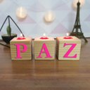 Ver imagem 1 de Cubo Decorativo com Velas e Letras em Acrílico Paz Único