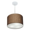 Ver imagem 1 de Lustre Pendente Cilíndrico Vivare Md-4211 Cúpula em Tecido 35x25cm - Bivolt - Café - Bivolt