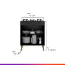 Ver imagem 4 de Kit Cozinha Preta Completa Compacta França 215Cm + Balcão Cooktop + Bancada Ilha 140Cm MDP - PRIME