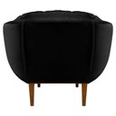 Ver imagem 2 de Kit 2 Poltronas Veludo Preto Base Madeira Castanho