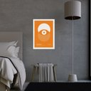 Ver imagem 1 de Quadro Bauhaus Laranja - Olho Eclipse 45x34cm - com Vidro:moldura Branca