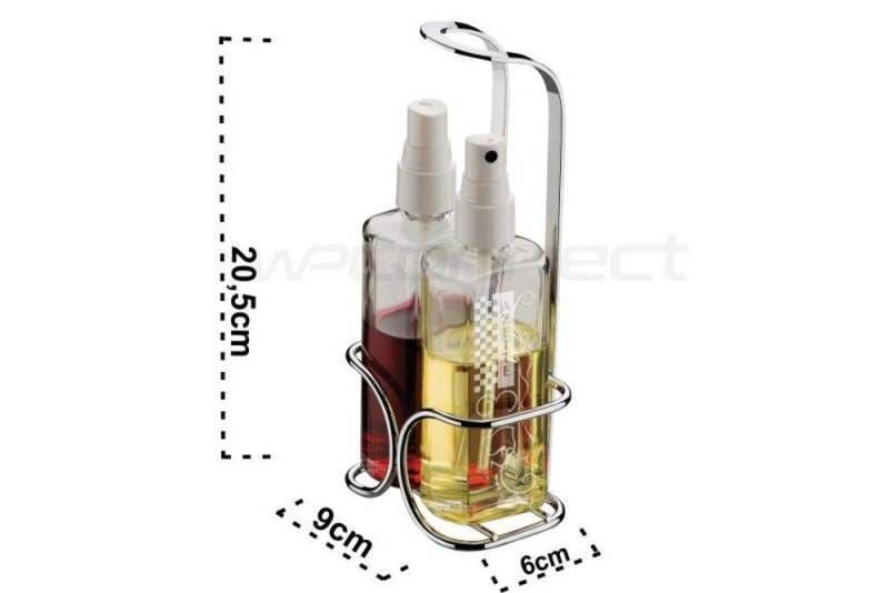 Ver imagem 5 de Galheteiro para Vinagre e Azeite Spray 115ml Suporte 2 Galhetas - Aço Cromado