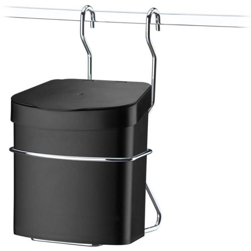 Ver imagem 5 de Suporte com Lixeira 2,5l para Barra de Cozinha Aço Cromado Preta
