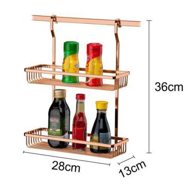 Suporte Multiuso Duplo Para Barra de Cozinha - Cobre - 2