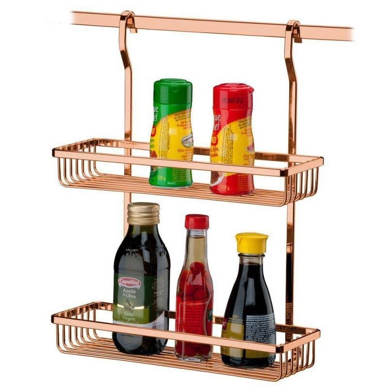 Suporte Multiuso Duplo Para Barra de Cozinha - Cobre - 3
