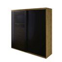 Ver imagem 3 de Guarda Roupa Ripado MDF 2 Portas 2,07m Autes Belmax:Álamo/Preto