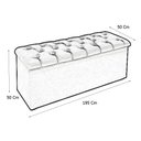 Ver imagem 2 de Calçadeira Baú Giovana King 195 Cm Suede Bege - MV Estofados Shop