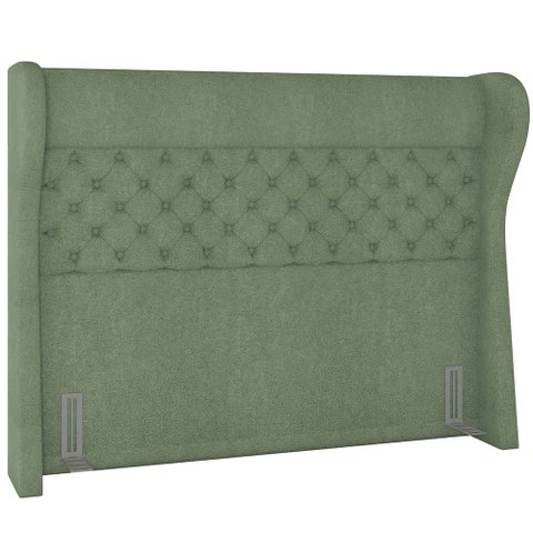Cabeceira Cama Box King 195 Cm Madrid Bouclê Oliva - Lyam Decor