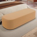 Ver imagem 6 de Kit 02 Puffs Decorativos Orgânicos para Living Quarto 160cm Doha W01 Bouclê Mostarda - Lyam Decor