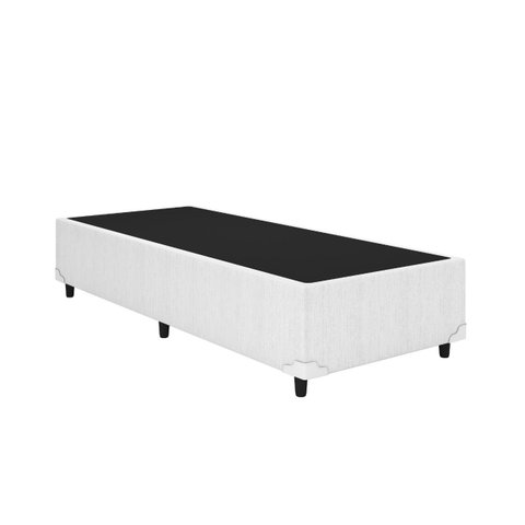 Base Box Solteiro Corino Branco 88x188 Blindado