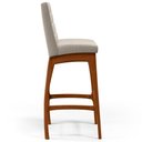 Ver imagem 6 de Kit 03 Banquetas Altas Para Cozinha Sala de Jantar Fixa Mila B04 Linho Cru - Lyam Decor