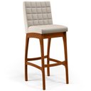 Ver imagem 3 de Kit 03 Banquetas Altas Para Cozinha Sala de Jantar Fixa Mila B04 Linho Cru - Lyam Decor