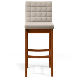 Kit 03 Banquetas Altas Para Cozinha Sala de Jantar Fixa Mila B04 Linho Cru - Lyam Decor - 5