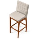 Ver imagem 7 de Kit 03 Banquetas Altas Para Cozinha Sala de Jantar Fixa Mila B04 Linho Cru - Lyam Decor