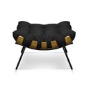 Ver imagem 2 de Kit Poltrona E Puff Costela Suede Preto