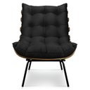 Ver imagem 7 de Kit Poltrona E Puff Costela Suede Preto