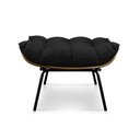 Ver imagem 3 de Kit Poltrona E Puff Costela Suede Preto