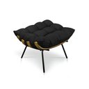 Ver imagem 4 de Kit Poltrona E Puff Costela Suede Preto