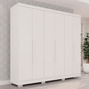 Ver imagem 1 de Guarda-roupa Casal Pinheiro 6 Portas 2 Gavetas Branco - Pnr Móveis