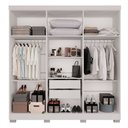 Ver imagem 3 de Guarda-roupa Casal Pinheiro 6 Portas 2 Gavetas Branco - Pnr Móveis