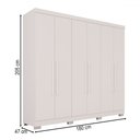 Ver imagem 4 de Guarda-roupa Casal Pinheiro 6 Portas 2 Gavetas Branco - Pnr Móveis