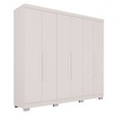 Ver imagem 2 de Guarda-roupa Casal Pinheiro 6 Portas 2 Gavetas Branco - Pnr Móveis