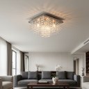 Ver imagem 6 de Lustre Cristal Legítimo K9 30x30 Aço Inox Sala de Jantar Luminária de Teto Sobrepor