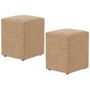 Ver imagem 1 de Kit 02 Puffs Quadrado Decorativo Sala De Estar L02 Bouclê Mostarda - Lyam Decor